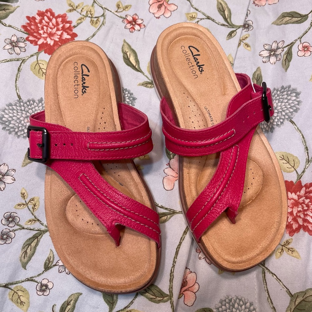 Clarks Pink Buckle Sandal